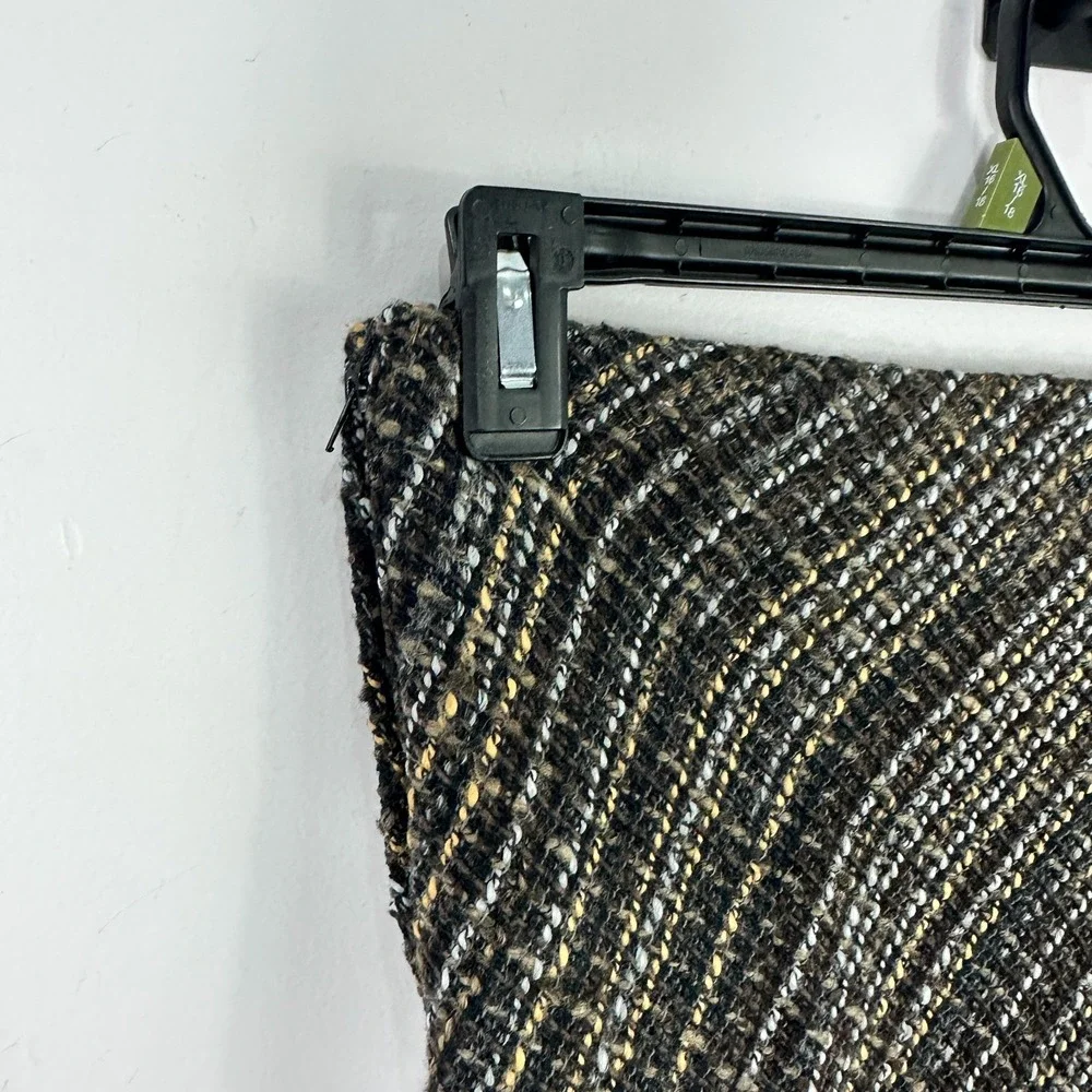 H&M Pencil Skirt 8 Black Boucle Ruffle Tweed Old Money Office Chic Dark Academia